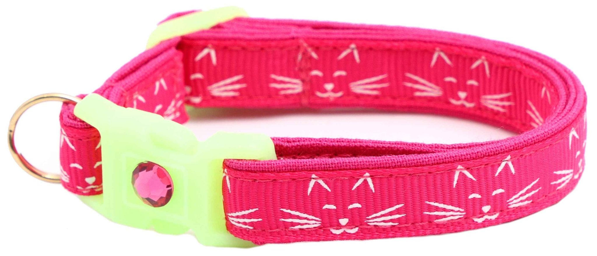 Glowing Cat Faces Breakaway Cat Collar by Pugs2Persians