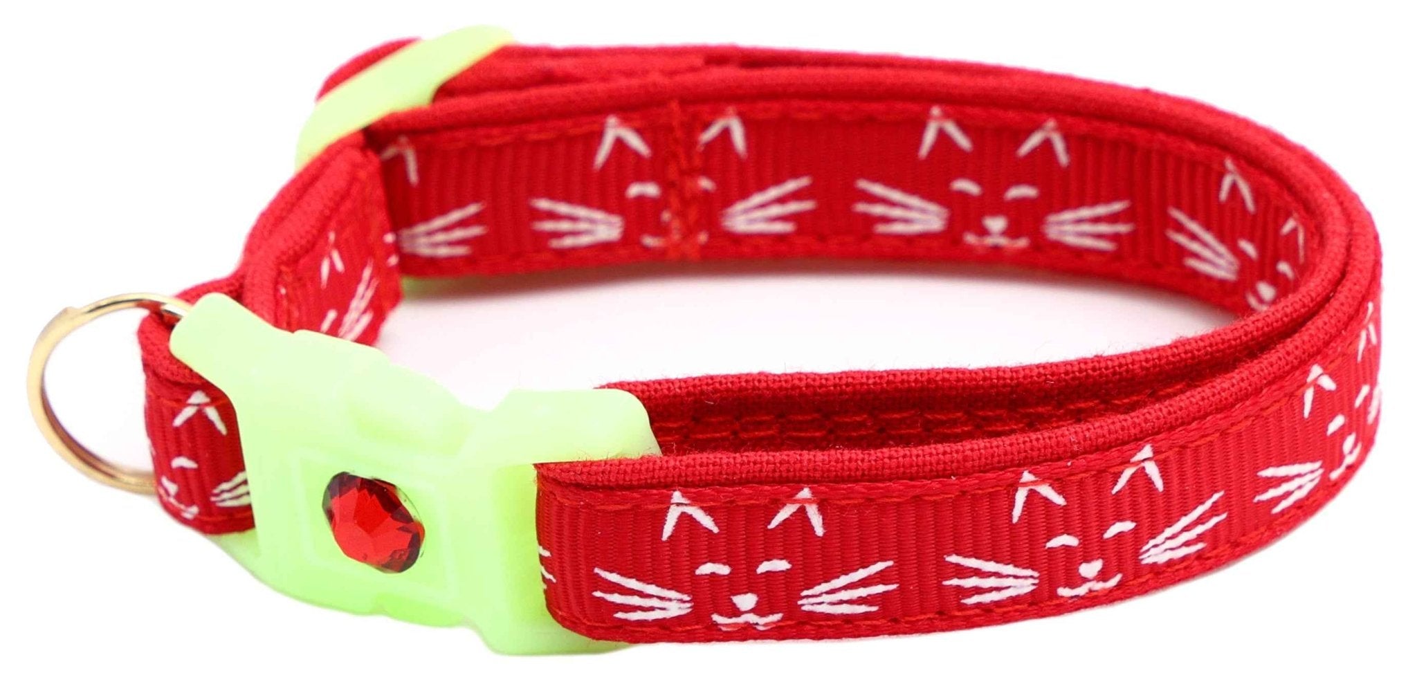 Glowing Cat Faces Breakaway Cat Collar by Pugs2Persians