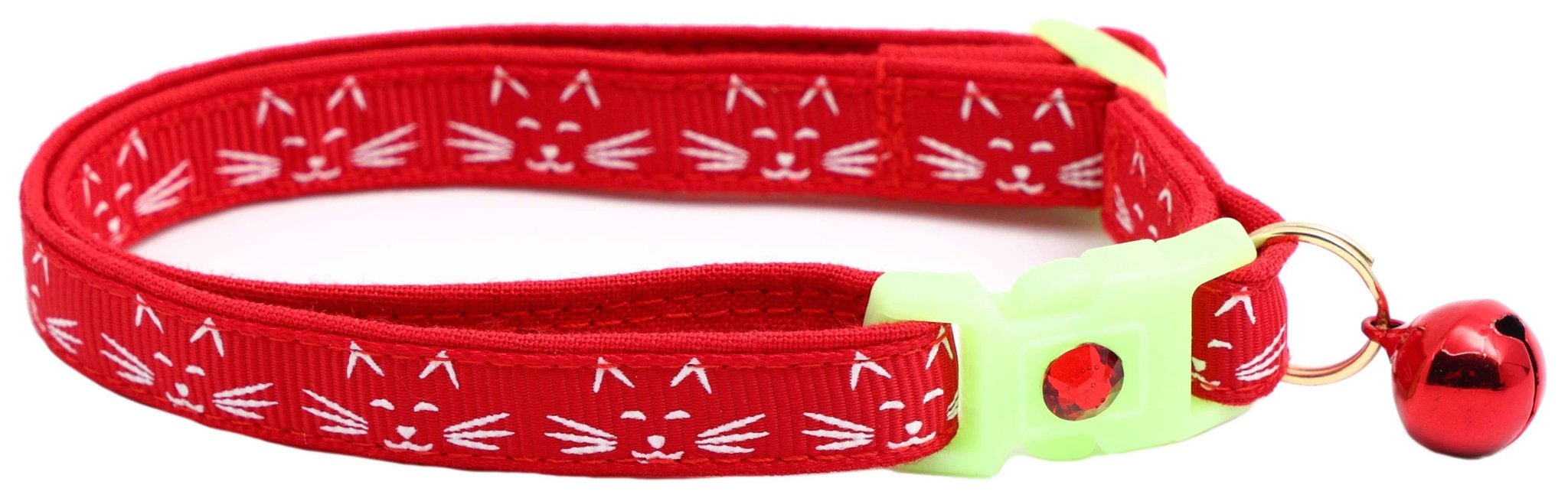Glowing Cat Faces Breakaway Cat Collar by Pugs2Persians