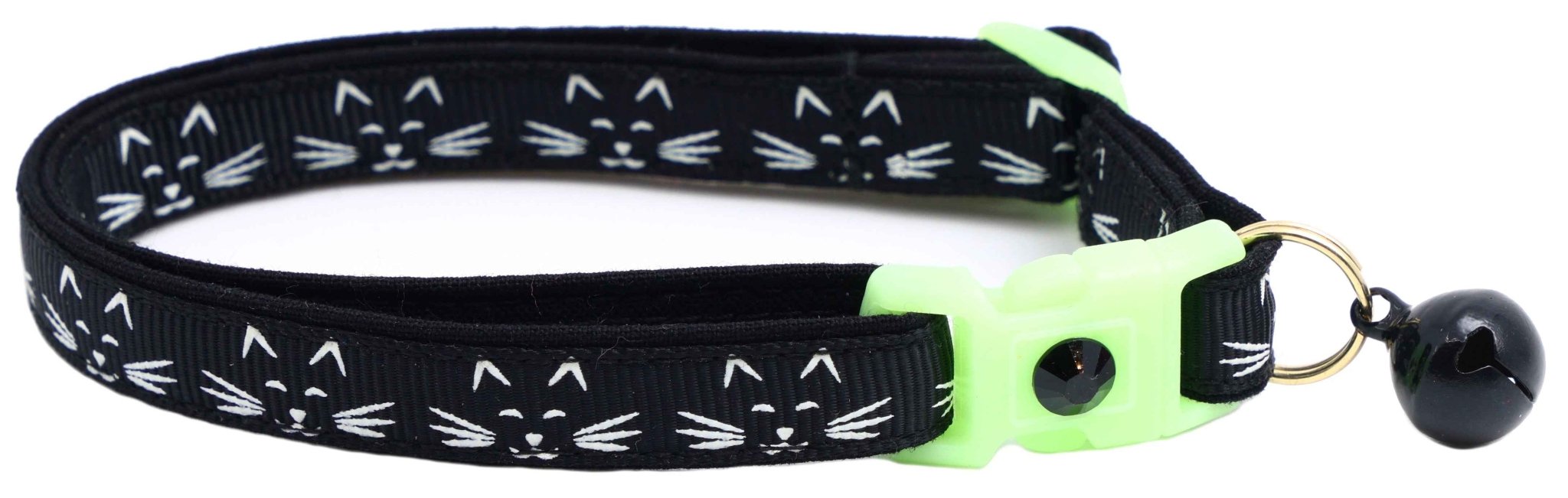 Glowing Cat Faces Breakaway Cat Collar by Pugs2Persians
