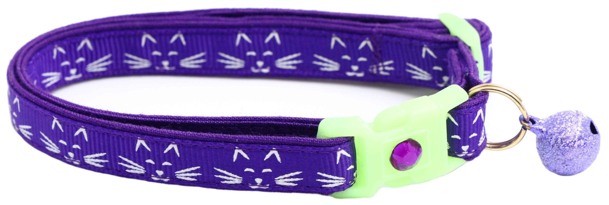 Glowing Cat Faces Breakaway Cat Collar by Pugs2Persians