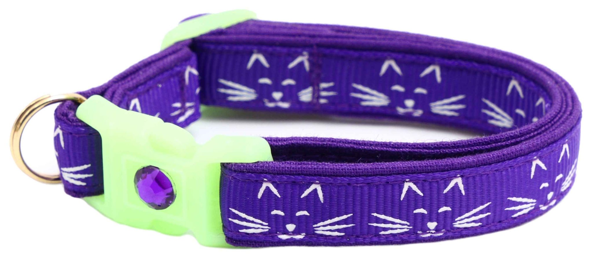 Glowing Cat Faces Breakaway Cat Collar by Pugs2Persians