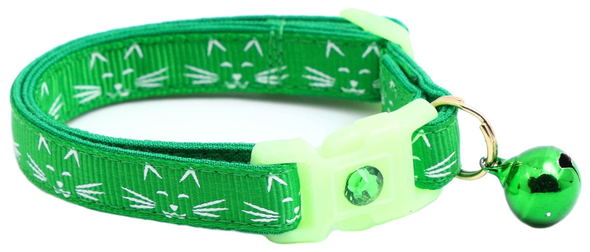 Glowing Cat Faces Breakaway Cat Collar by Pugs2Persians