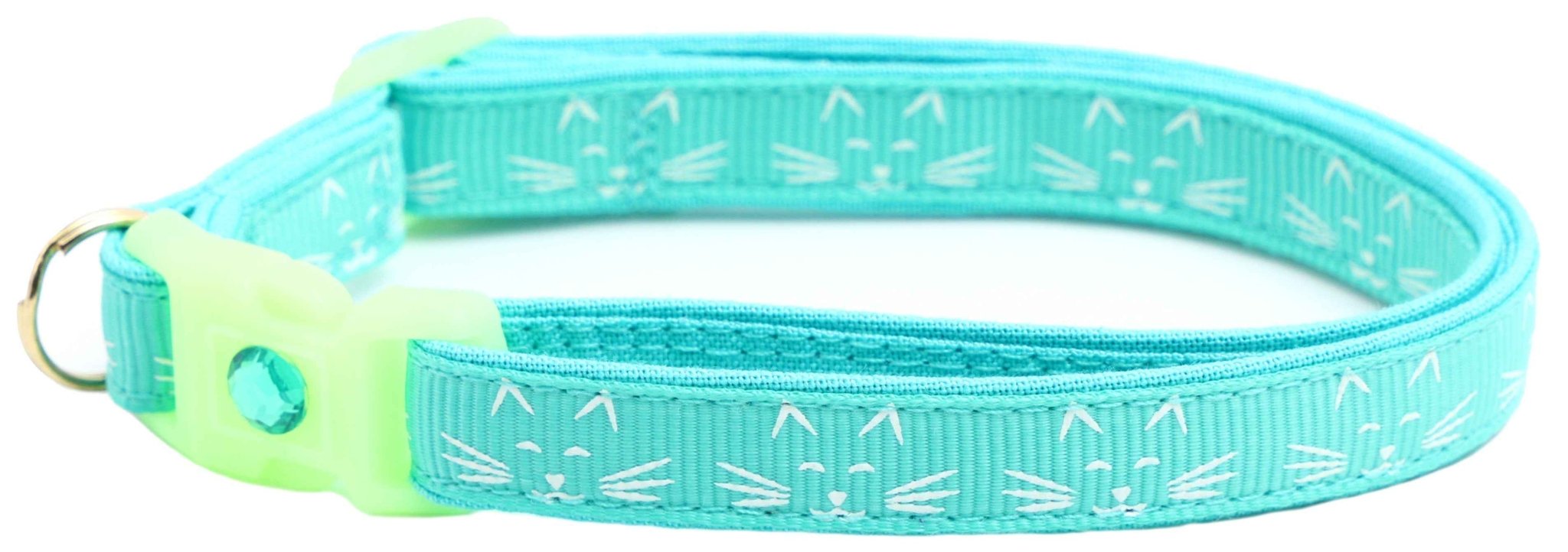 Glowing Cat Faces Breakaway Cat Collar by Pugs2Persians