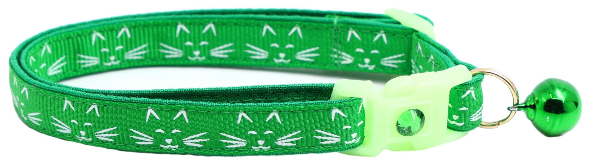 Glowing Cat Faces Breakaway Cat Collar by Pugs2Persians
