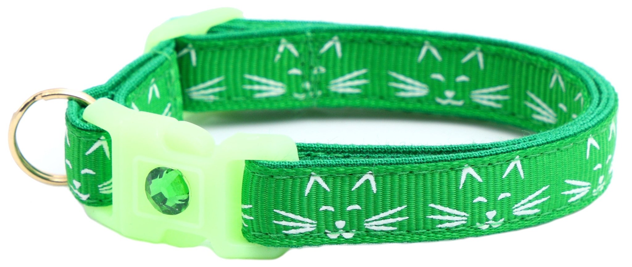 Glowing Cat Faces Breakaway Cat Collar by Pugs2Persians