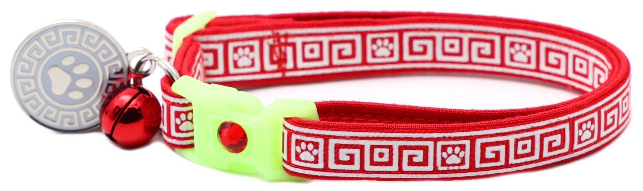 Greek Key Breakaway Cat Collar by Pugs2Persians