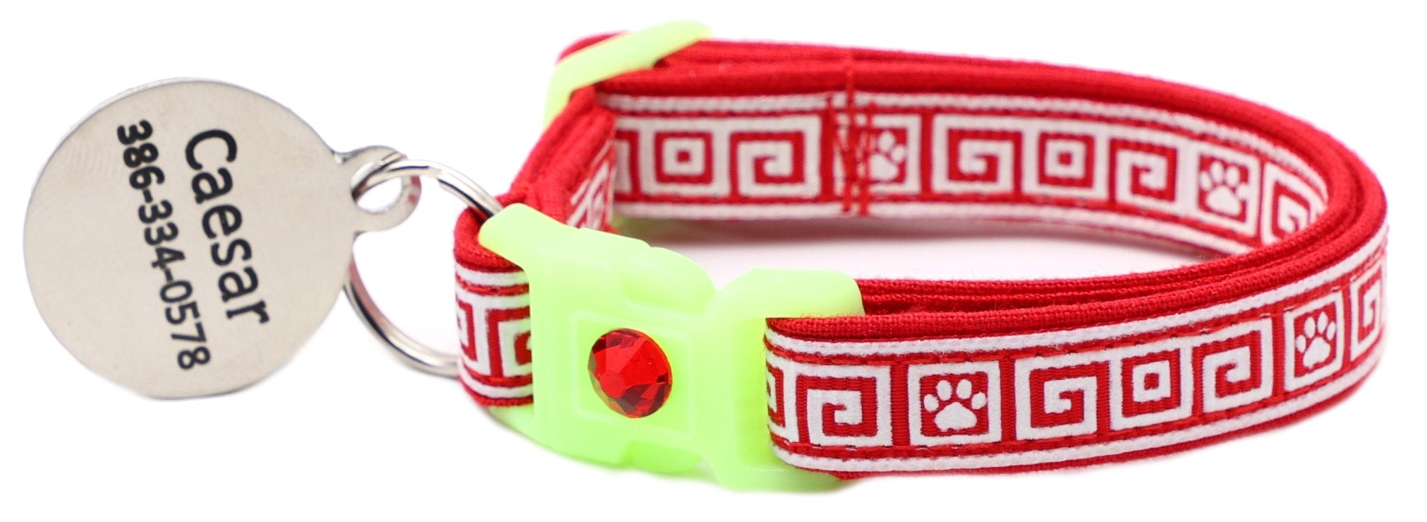 Greek Key Breakaway Cat Collar by Pugs2Persians