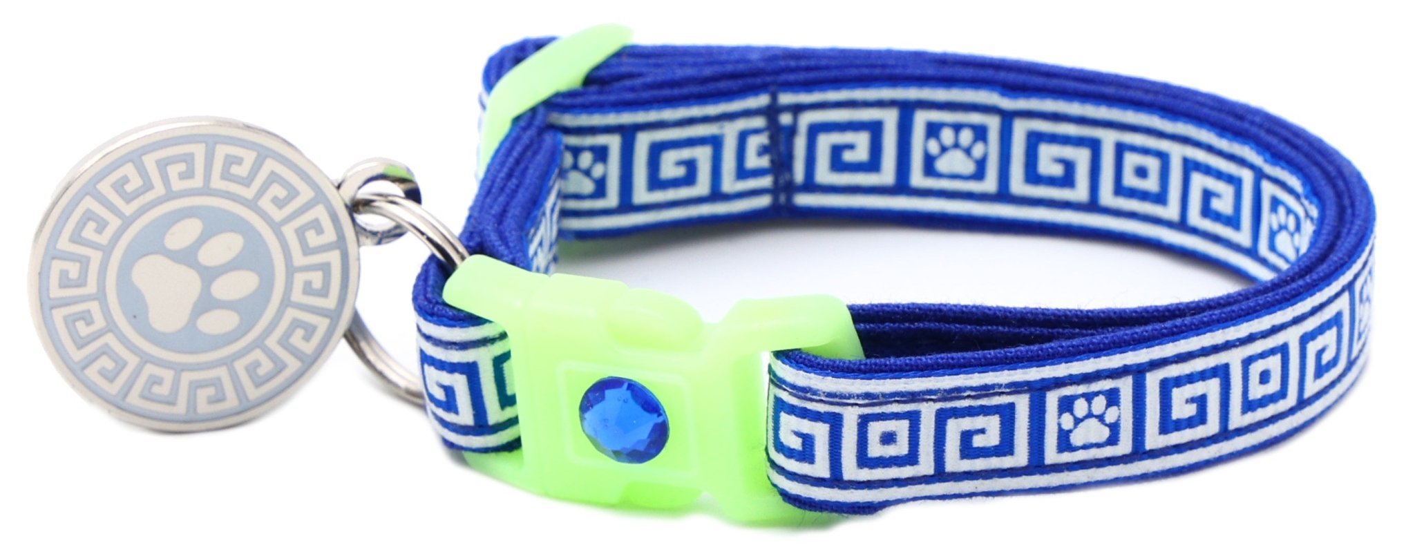Greek Key Breakaway Cat Collar by Pugs2Persians