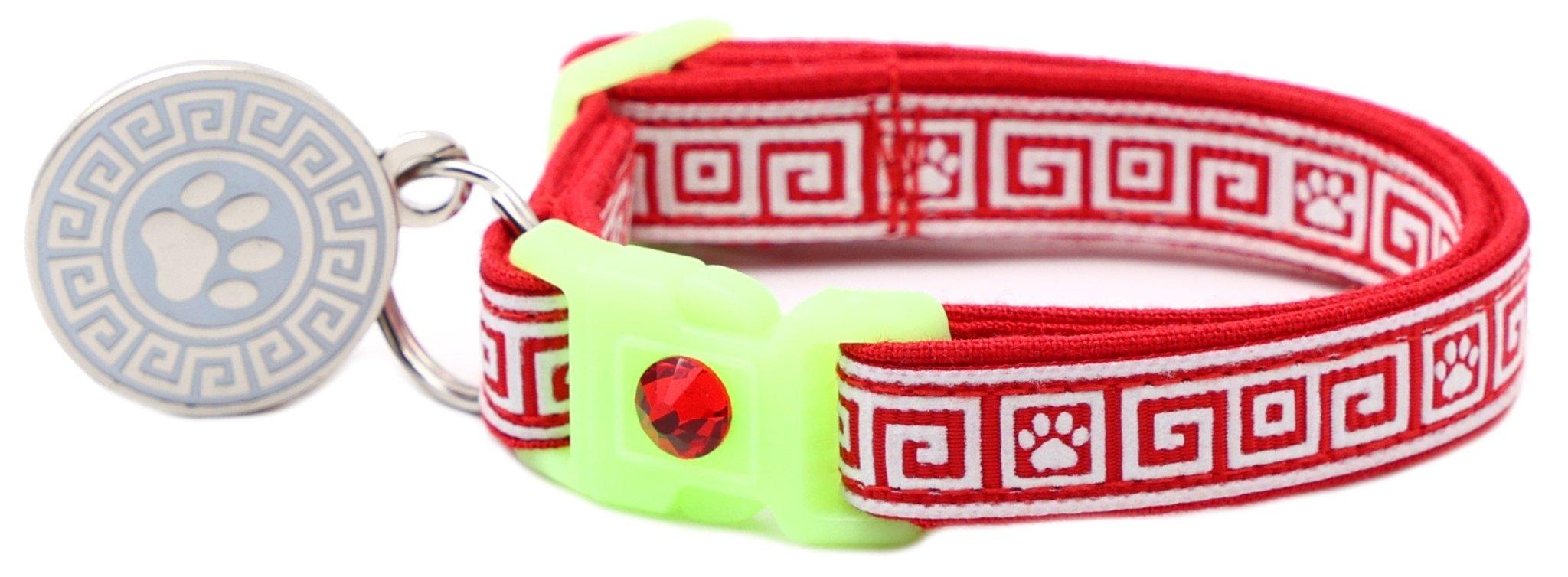 Greek Key Breakaway Cat Collar by Pugs2Persians