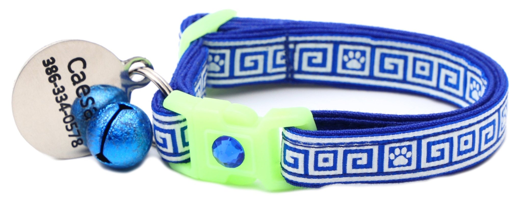 Greek Key Breakaway Cat Collar by Pugs2Persians