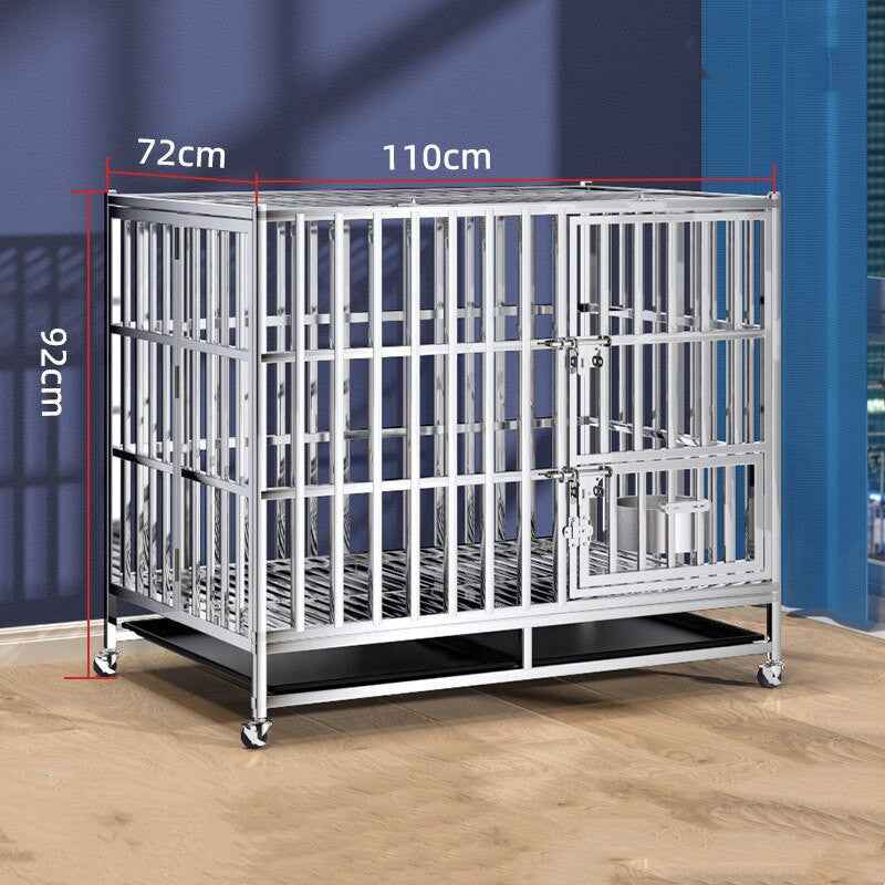 Heavy Duty Stainless Steel Dog Kennel Crate - shop_name pets petsupplys