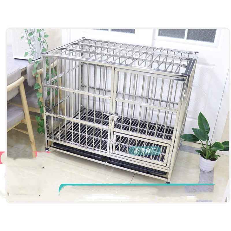 Heavy Duty Stainless Steel Dog Kennel Crate - shop_name pets petsupplys