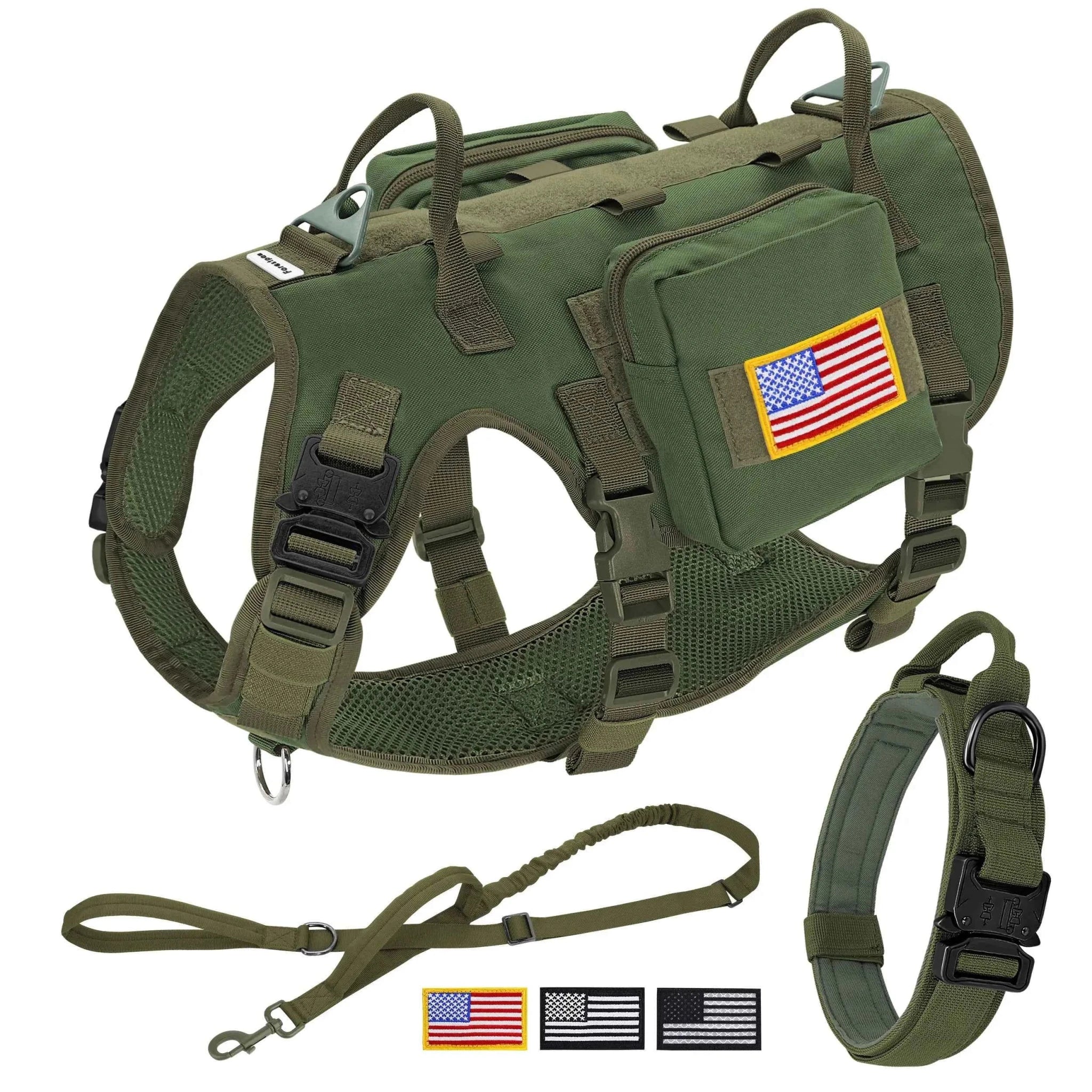 Durable Military Dog Training Set with Flags, Harness, Leash & Pouches by Souths Cheap Stuff