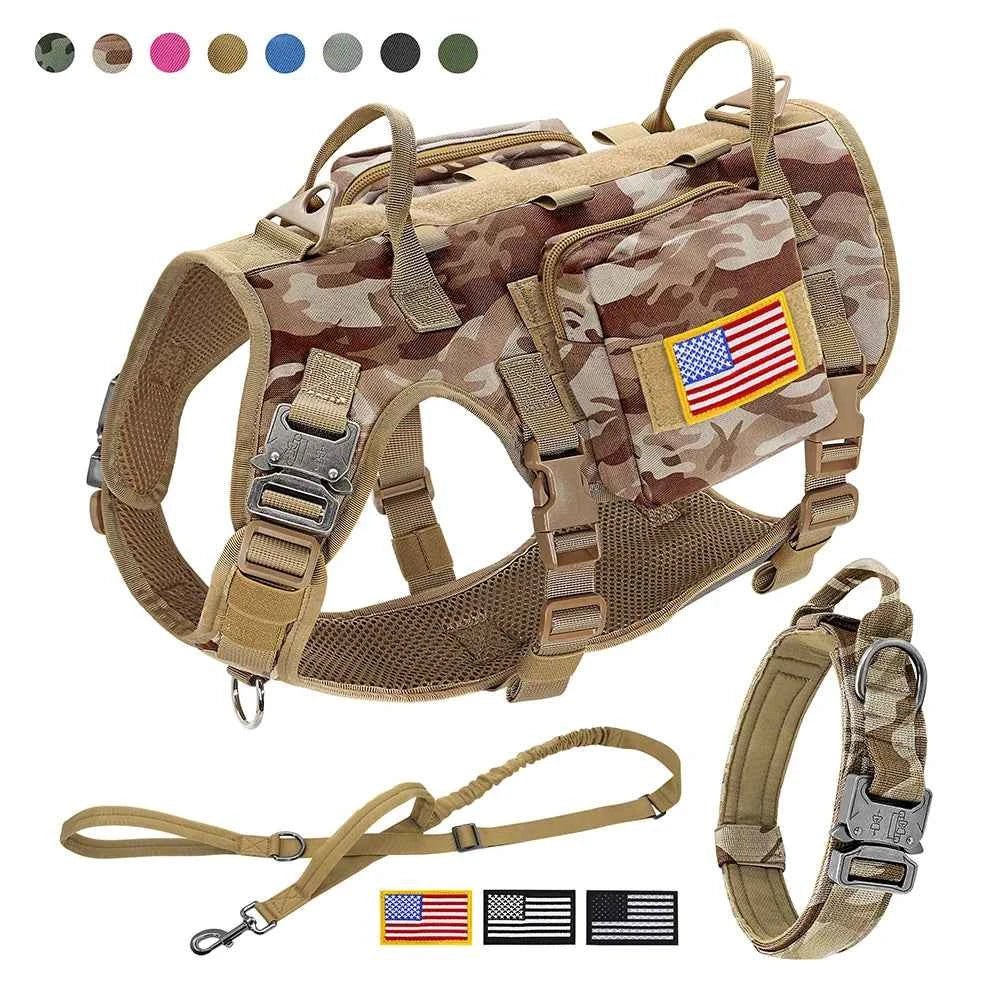 Durable Military Dog Training Set with Flags, Harness, Leash & Pouches by Souths Cheap Stuff