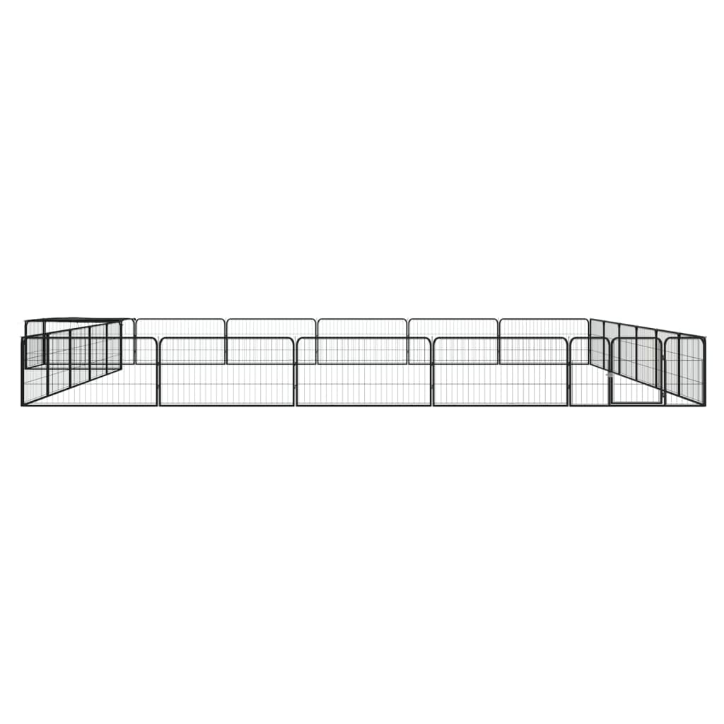 NNEVL 24 - Panel Dog Playpen Black 100x50 cm Powder - coated Steel - shop_name pets petsupplys