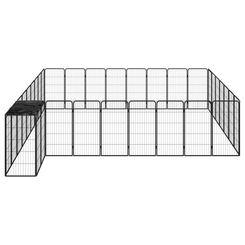 NNEVL 34 - Panel Dog Playpen Black 50x100 cm Powder - coated Steel - shop_name pets petsupplys