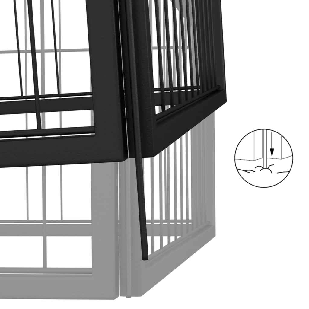 NNEVL 34 - Panel Dog Playpen Black 50x100 cm Powder - coated Steel - shop_name pets petsupplys