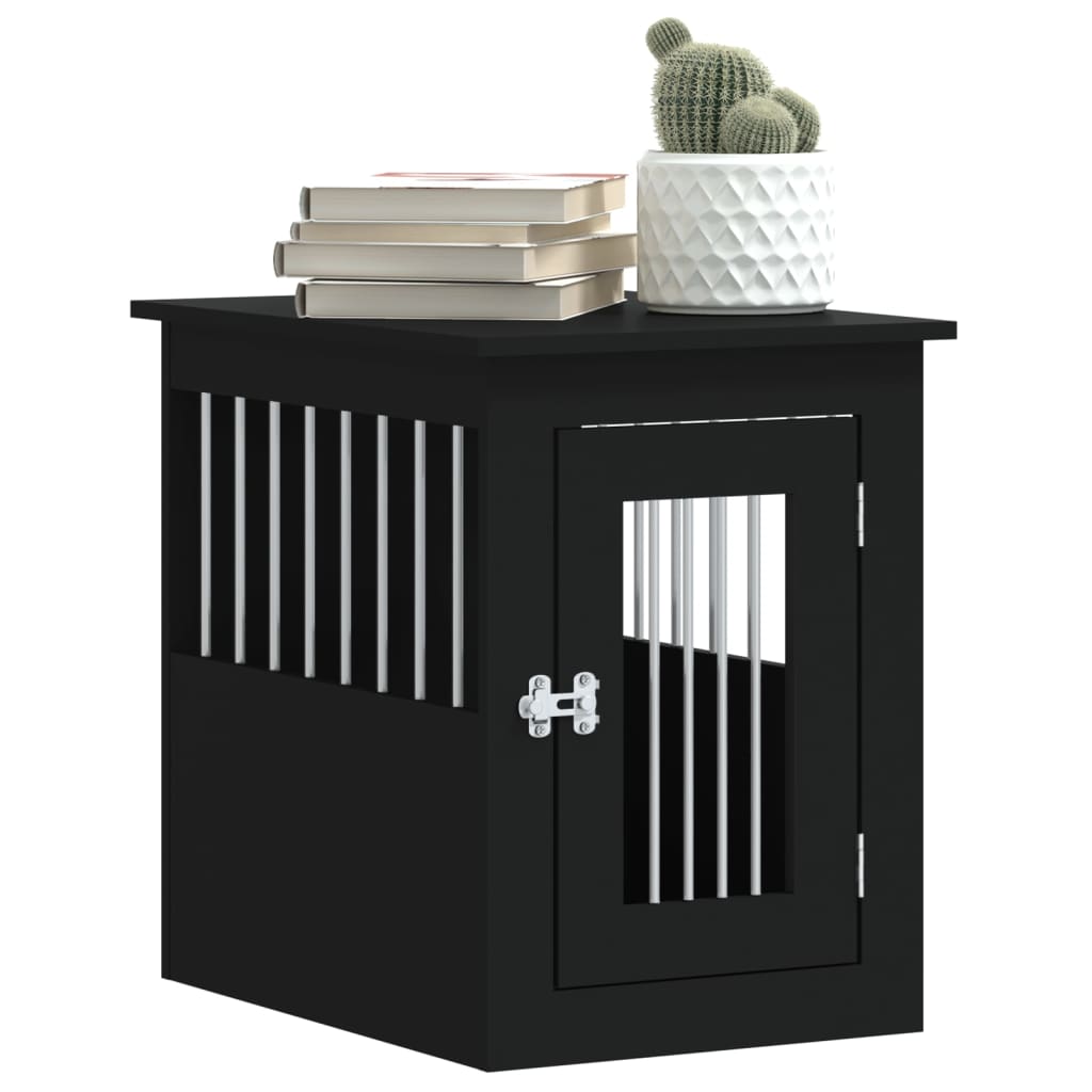 NNEVL Dog Crate Furniture Black 45x62x59 cm Engineered Wood - shop_name pets petsupplys