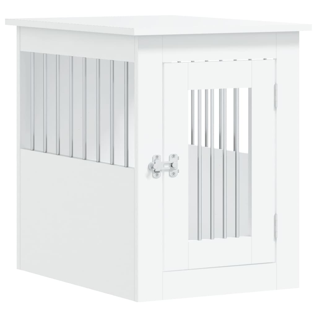 NNEVL Dog Crate Furniture White 45x62x59 cm Engineered Wood - shop_name pets petsupplys