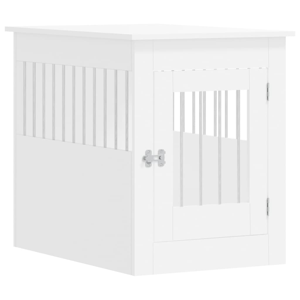 NNEVL Dog Crate Furniture White 55x80x68 cm Engineered Wood - shop_name pets petsupplys