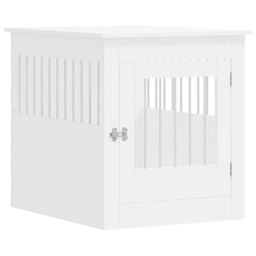 NNEVL Dog Crate Furniture White 64.5x80x71 cm Engineered Wood - shop_name pets petsupplys