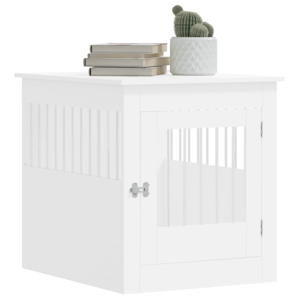 NNEVL Dog Crate Furniture White 64.5x80x71 cm Engineered Wood - shop_name pets petsupplys