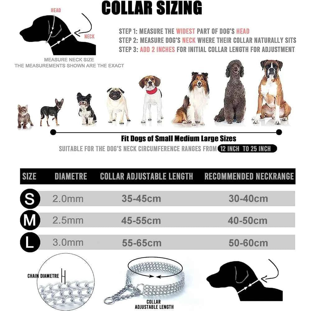 Heavy Duty Chew Proof Metal Cuban Link Dog Collar for Large Dogs by Souths Cheap Stuff