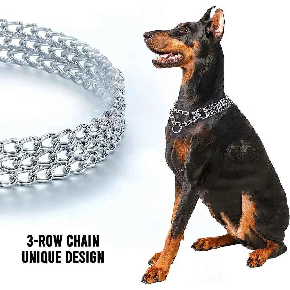 Heavy Duty Chew Proof Metal Cuban Link Dog Collar for Large Dogs by Souths Cheap Stuff