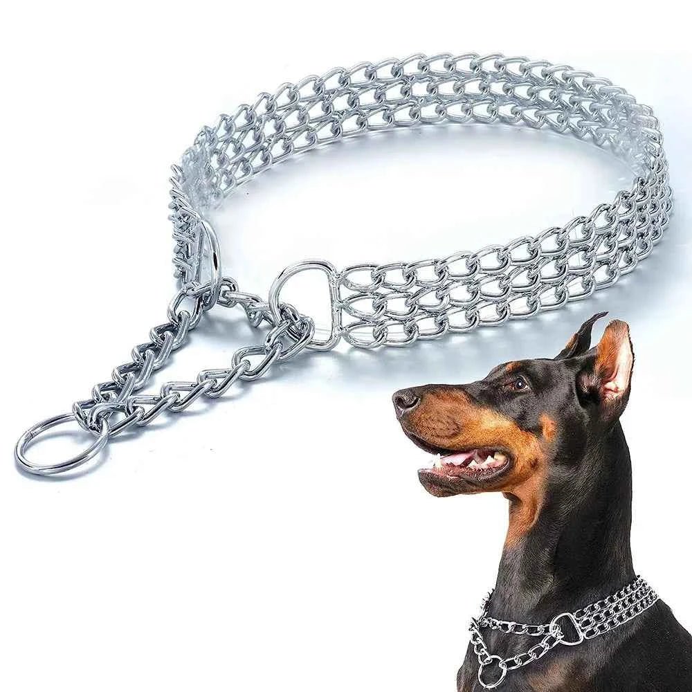 Heavy Duty Chew Proof Metal Cuban Link Dog Collar for Large Dogs by Souths Cheap Stuff
