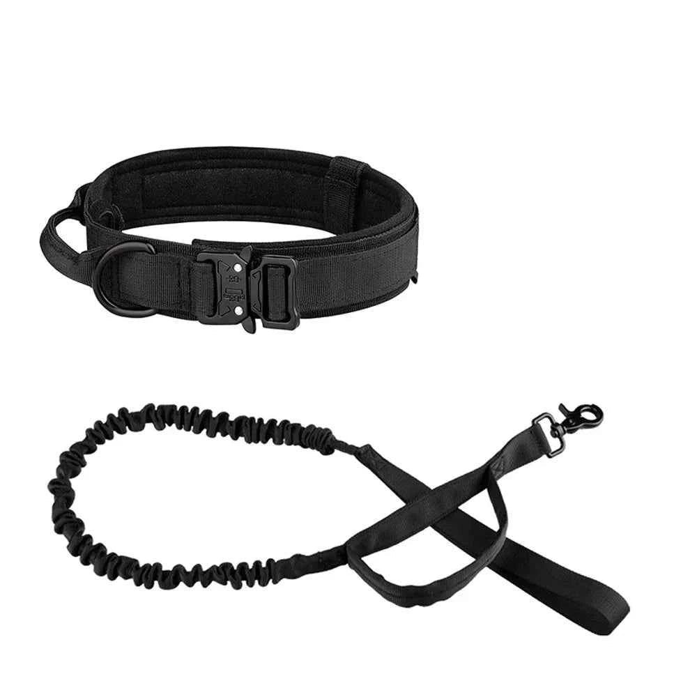 Heavy Duty Tactical Dog Collar with Anti-Pull Leash Set by Souths Cheap Stuff