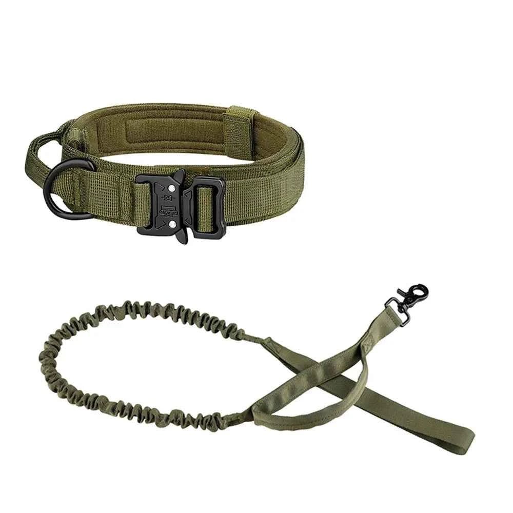 Heavy Duty Tactical Dog Collar with Anti-Pull Leash Set by Souths Cheap Stuff