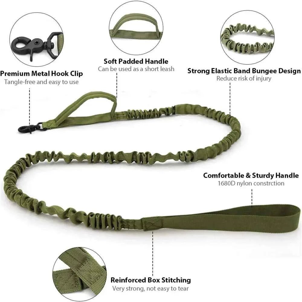 Heavy Duty Tactical Dog Collar with Anti-Pull Leash Set by Souths Cheap Stuff