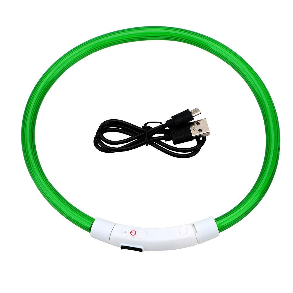 Usb Rechargeable Glow-In-The-Dark Pet Collar With Three Flashing Modes by Dog Hugs Cat