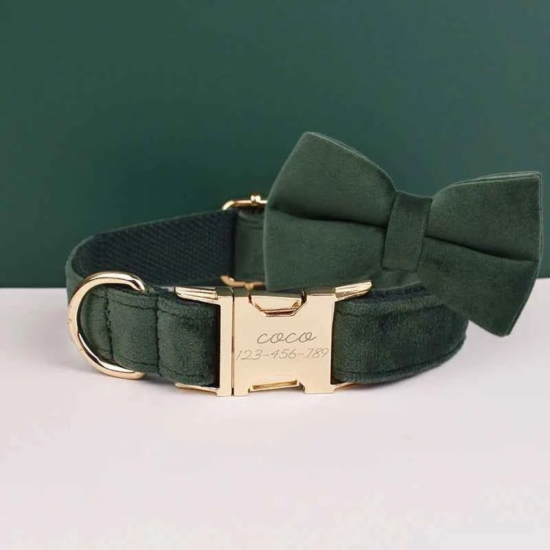 Luxury Velvet Dog Collar Leash Set, Adjustable Gold Leash for Stylish Dogs by Souths Cheap Stuff