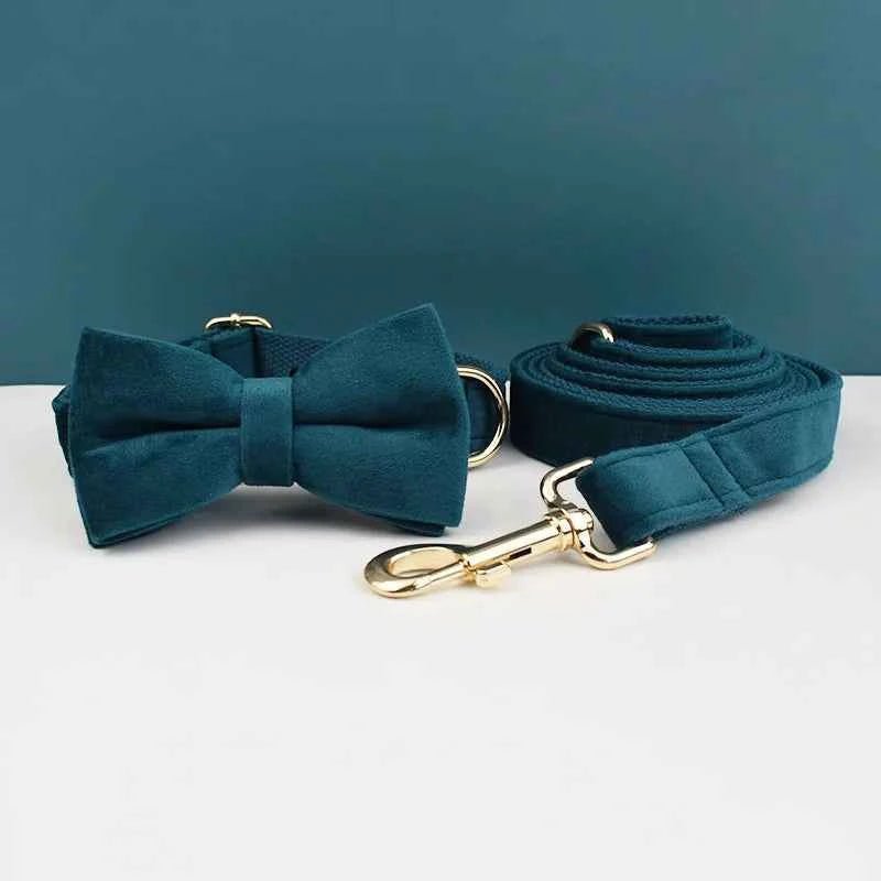 Luxury Velvet Dog Collar Leash Set, Adjustable Gold Leash for Stylish Dogs by Souths Cheap Stuff