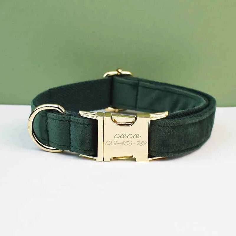 Luxury Velvet Dog Collar Leash Set, Adjustable Gold Leash for Stylish Dogs by Souths Cheap Stuff