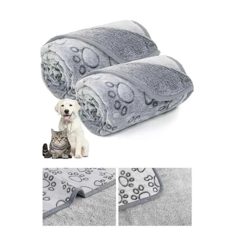 Embossed Paw Print Flannel Pet Blanket for Winter Dog Bed, Soft Cozy Throw Mat by Souths Cheap Stuff